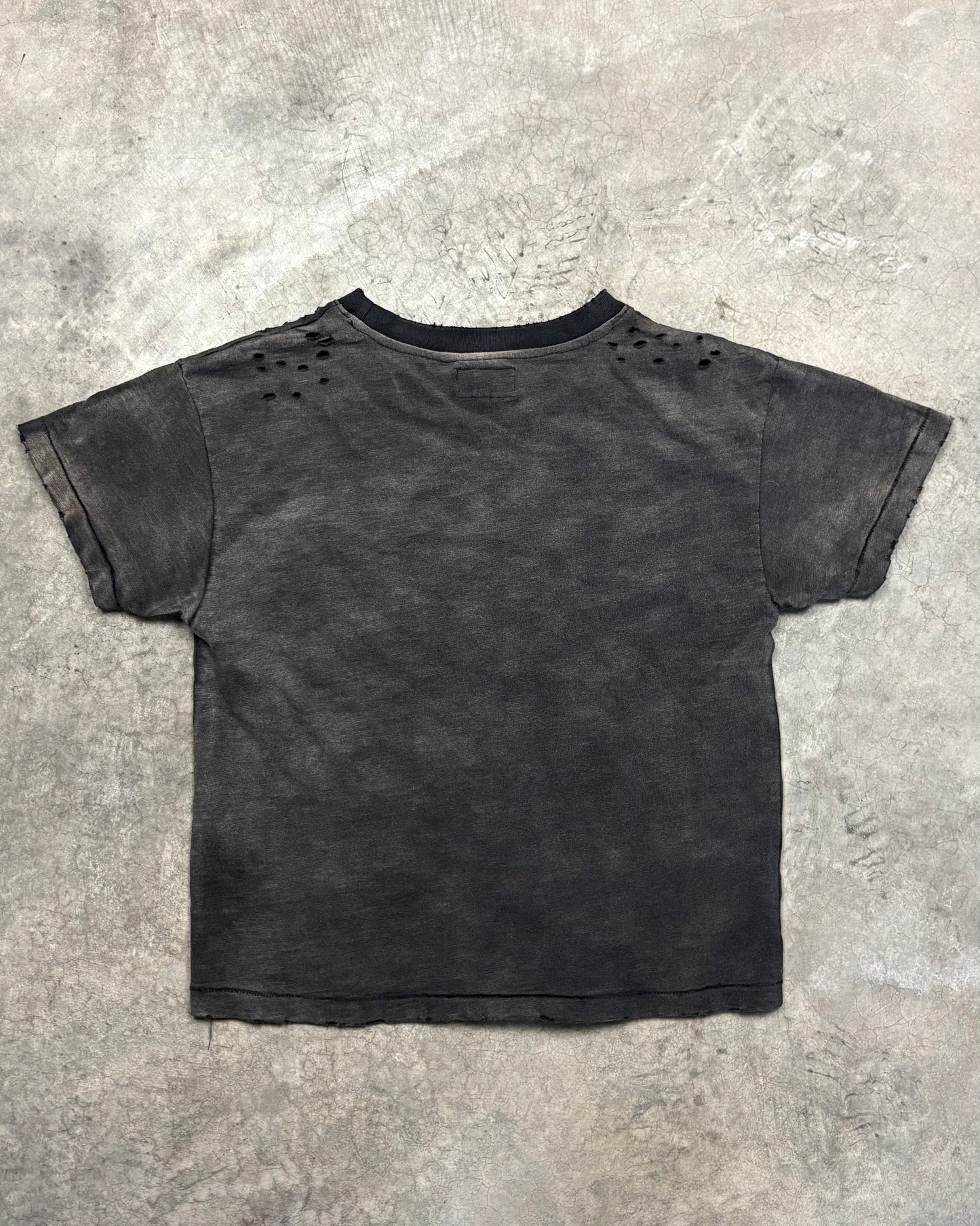 BLACK SUNFADED POCKET TEE [XS]