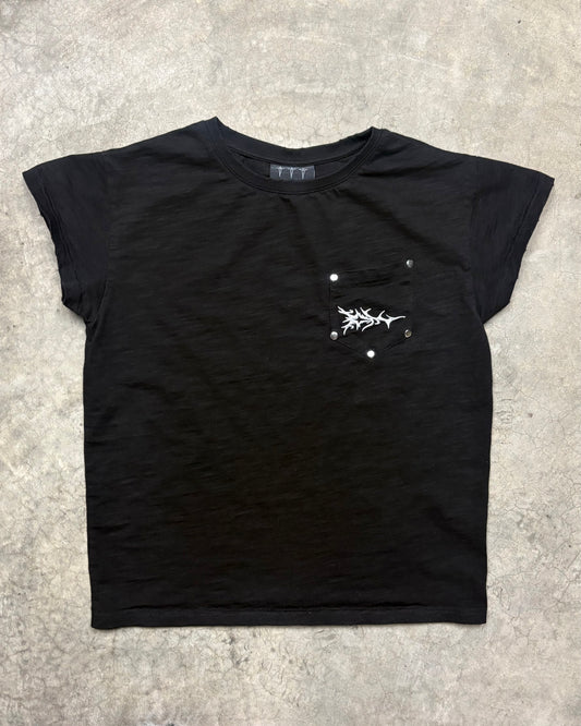 BLACK EMBRACE YOUR LINEAGE POCKET TEE [S]